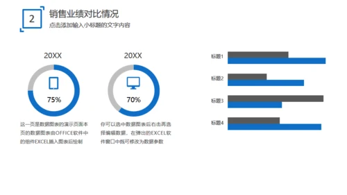 蓝色扁平团队商务工作汇报通用PPT模版