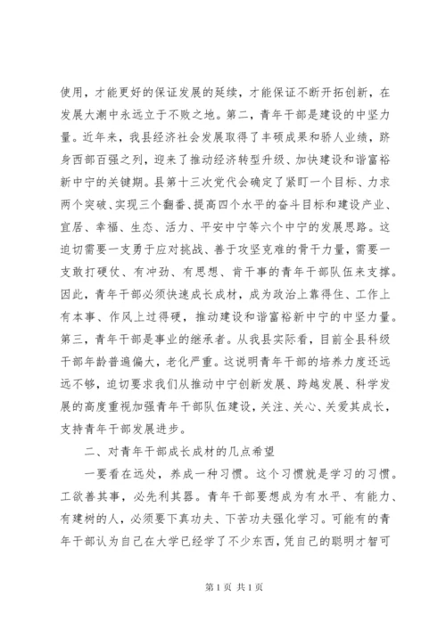 在青年干部座谈会的讲话.docx