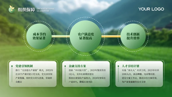 黄绿色风乡村振兴PPT模板