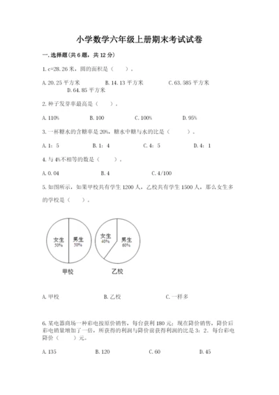 小学数学六年级上册期末考试试卷（易错题）.docx