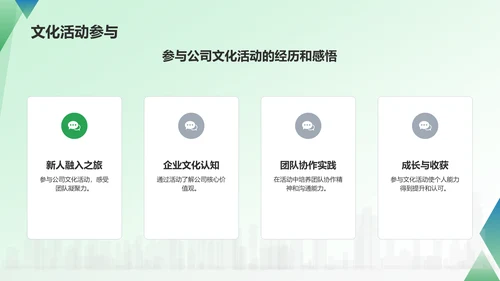 绿色商务转正汇报PPT模板