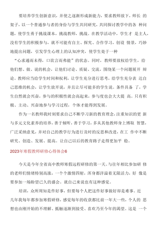 2023年寒假教师研修心得体会.docx