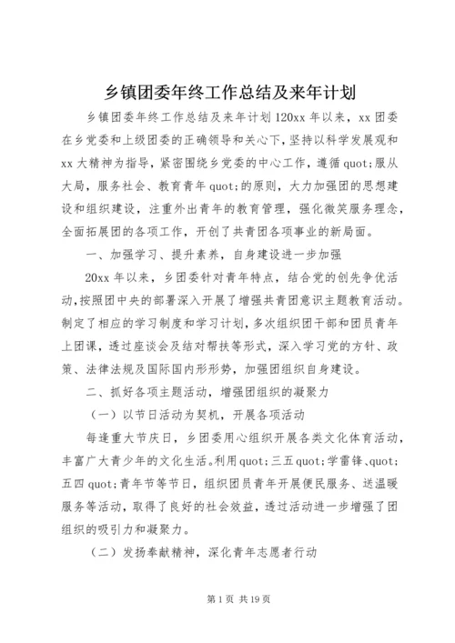 乡镇团委年终工作总结及来年计划.docx