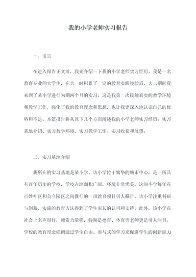 我的小学老师实习报告