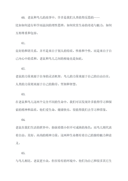 老鼠和鸟谚语