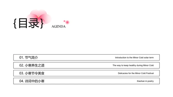 中国风粉色梅花主题小寒节气介绍PPT