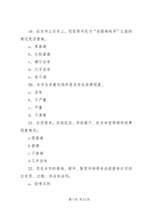 全国文明单位测评调查问卷 (3).docx