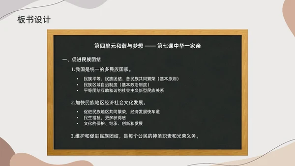 莫兰迪色水彩简约民族团结教学设计说课PPT课件