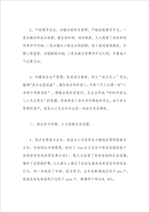 分公司年度总结报告