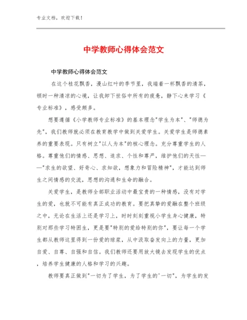 中学教师心得体会范文范文17篇合辑.docx