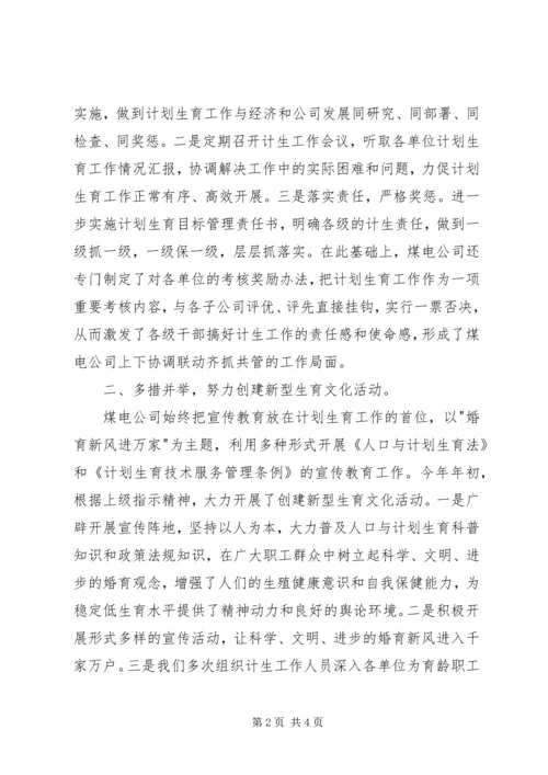 煤电公司计划生育工作总结 (2).docx