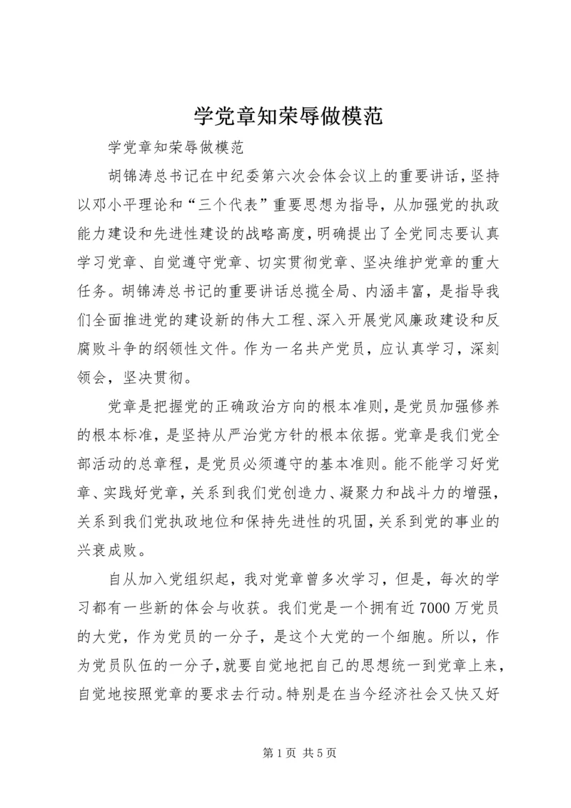 学党章知荣辱做模范 (2).docx