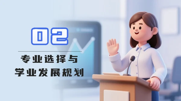 蓝色卡通2.5D大学生自我介绍PPT模板