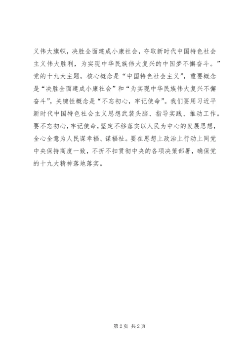 学习十九大精神党课心得体会.docx