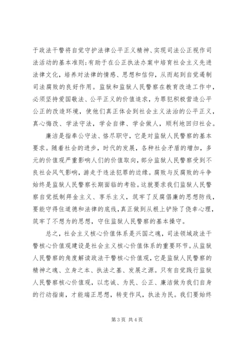 人民警察社会主义核心价值观心得体会.docx