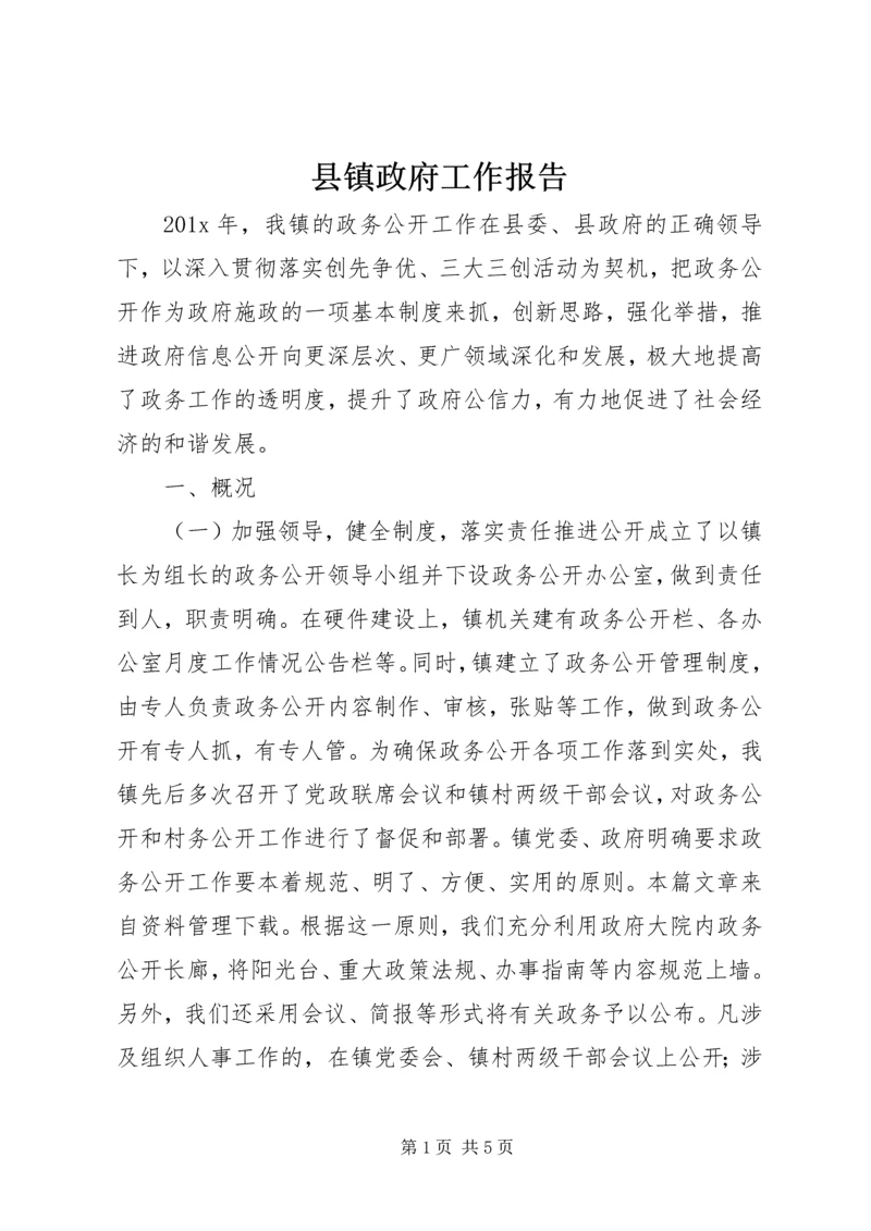 县镇政府工作报告.docx