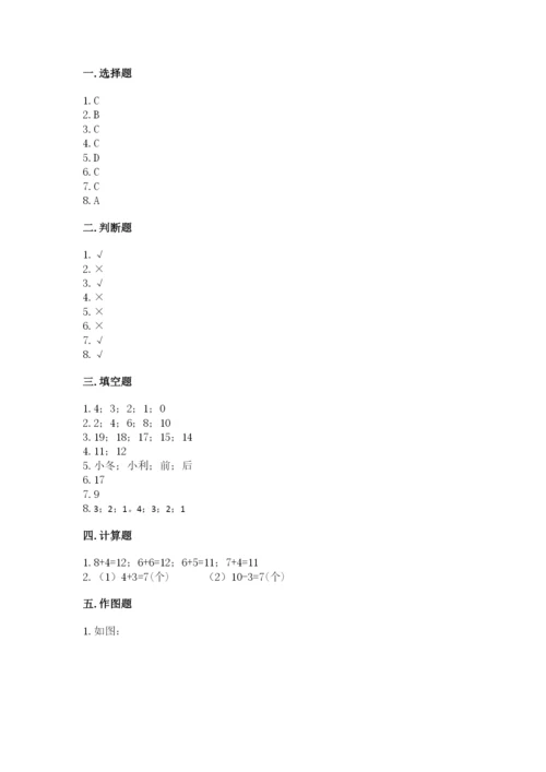 人教版一年级上册数学期末考试试卷附参考答案（轻巧夺冠）.docx