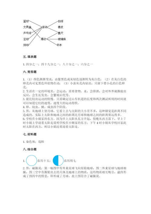 教科版科学三年级下册期末测试卷带答案（夺分金卷）.docx