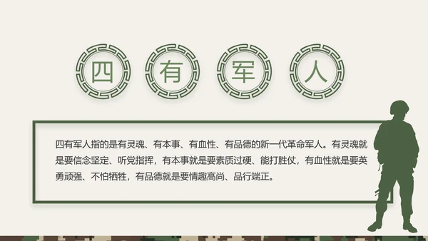 迷彩风八一部队士兵工作总结PPT