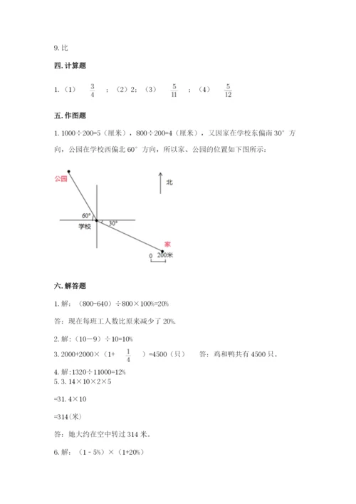 小学六年级上册数学期末测试卷含答案【能力提升】.docx