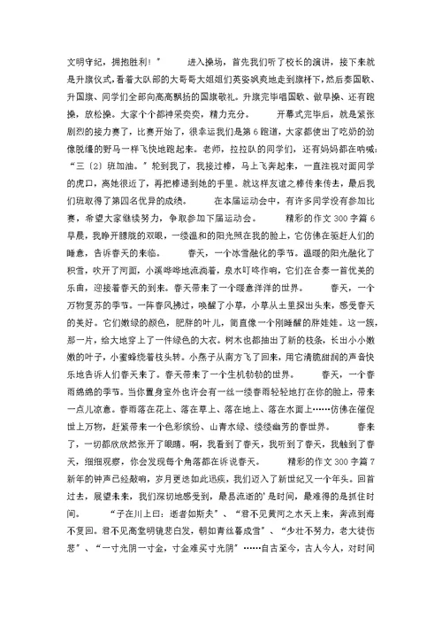 精彩的作文300字合集10篇