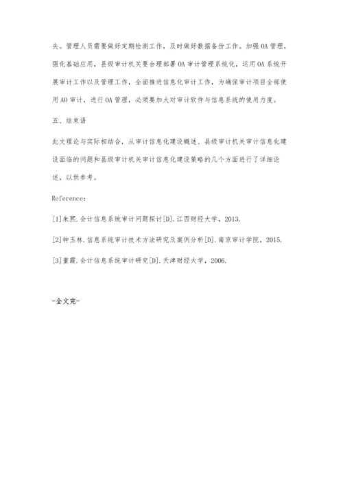 县级审计机关开展审计信息化建设的几点思考吴昌颖.docx