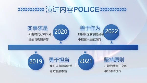 蓝色大气公安局工作汇报动态PPT