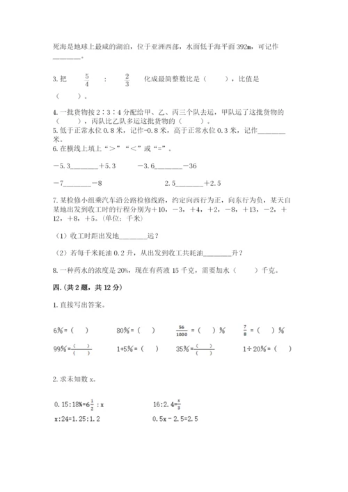 沪教版六年级数学下学期期末测试题及完整答案【网校专用】.docx