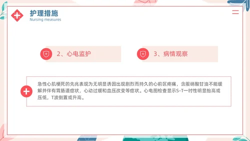 简约插画风急性心肌梗死病人的护理医疗健康护士培训PPT