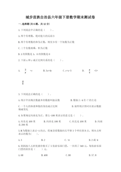 城步苗族自治县六年级下册数学期末测试卷1套.docx