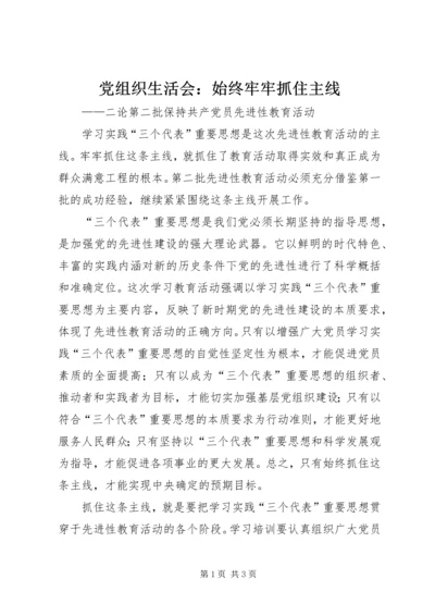 党组织生活会：始终牢牢抓住主线_1.docx