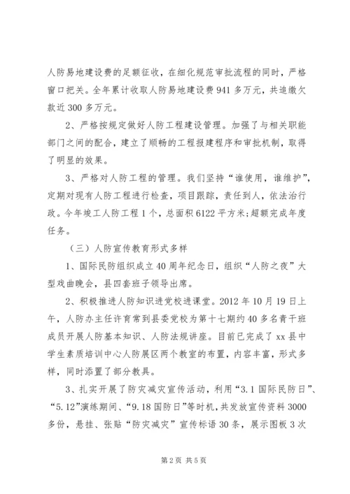 人防办领导班子工作总结.docx