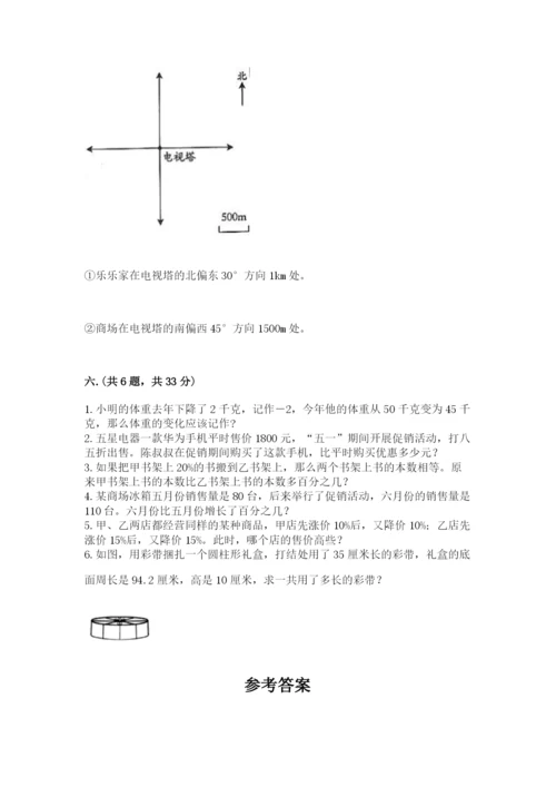 小学六年级数学期末自测题【夺分金卷】.docx