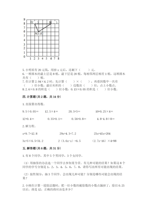 小学五年级上册数学期末考试试卷含答案（轻巧夺冠）.docx