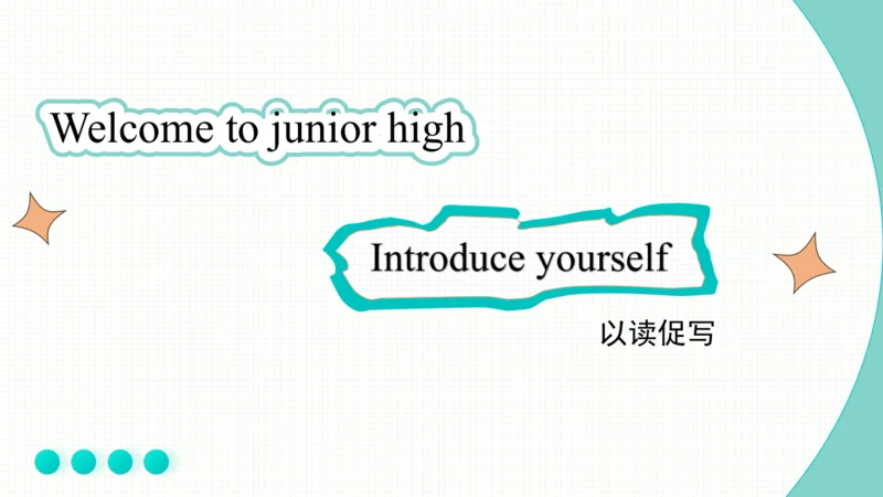 【公开课课件以读促写】Starter Wecome to Junior high Introduce
