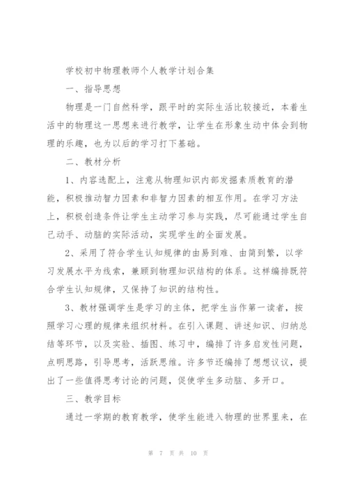 学校初中物理教师个人教学计划合集.docx