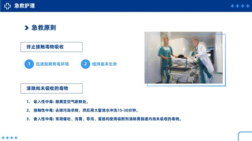 蓝色简约急性中毒知识培训PPT护理