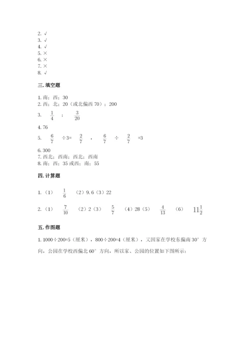 人教版六年级上册数学期中测试卷附答案（实用）.docx