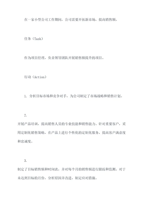 star法则项目简历模板