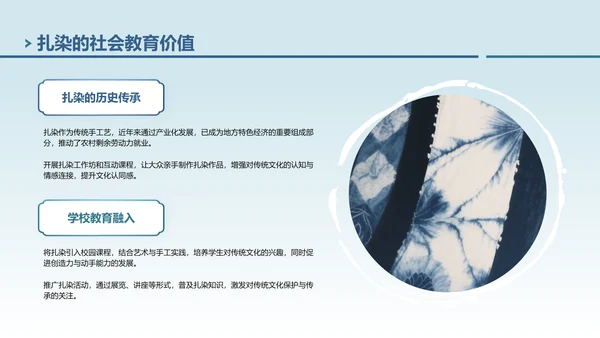 蓝色中国风非遗扎染的艺术魅力PPT模板