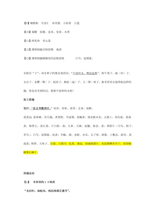 2023年执业药师考试中药鉴定学考点重点总结.docx