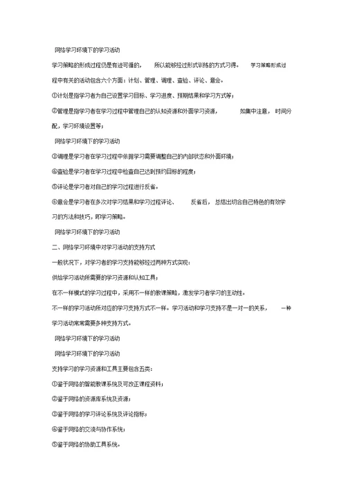 网络学习教育应用试题