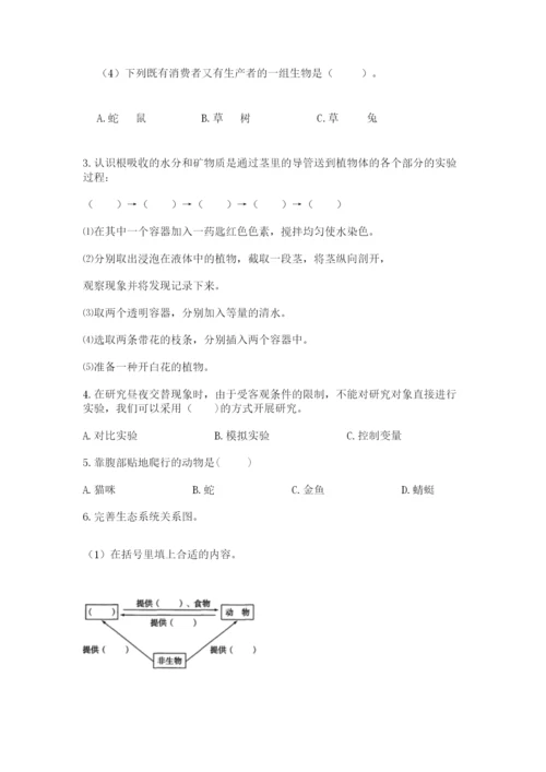教科版五年级下册科学第一单元《生物与环境》测试卷【真题汇编】.docx