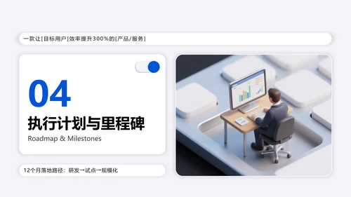 白色3D简约风大学生创新创业计划书PPT模板