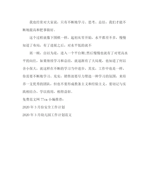 精编之年3月销售工作计划范文.docx