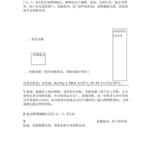 临床技能考试肛肠外科疾病病例分析