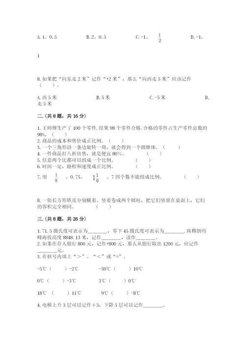 人教版六年级数学小升初试卷（名校卷）.docx