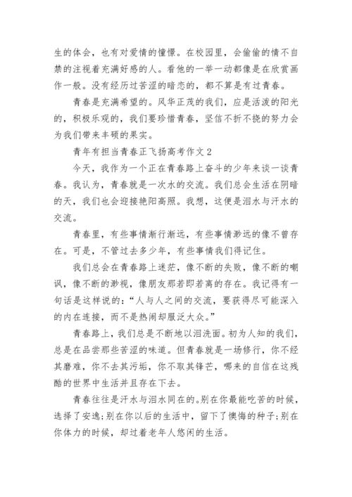 青年有担当青春正飞扬高考作文（10篇）范文.docx