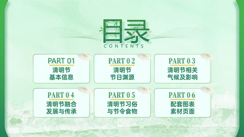 春晓清明悦趣时光清明节春雨嫩绿色PPT模板