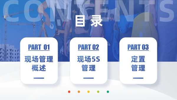 浅色模块现场管理5SPPT模版